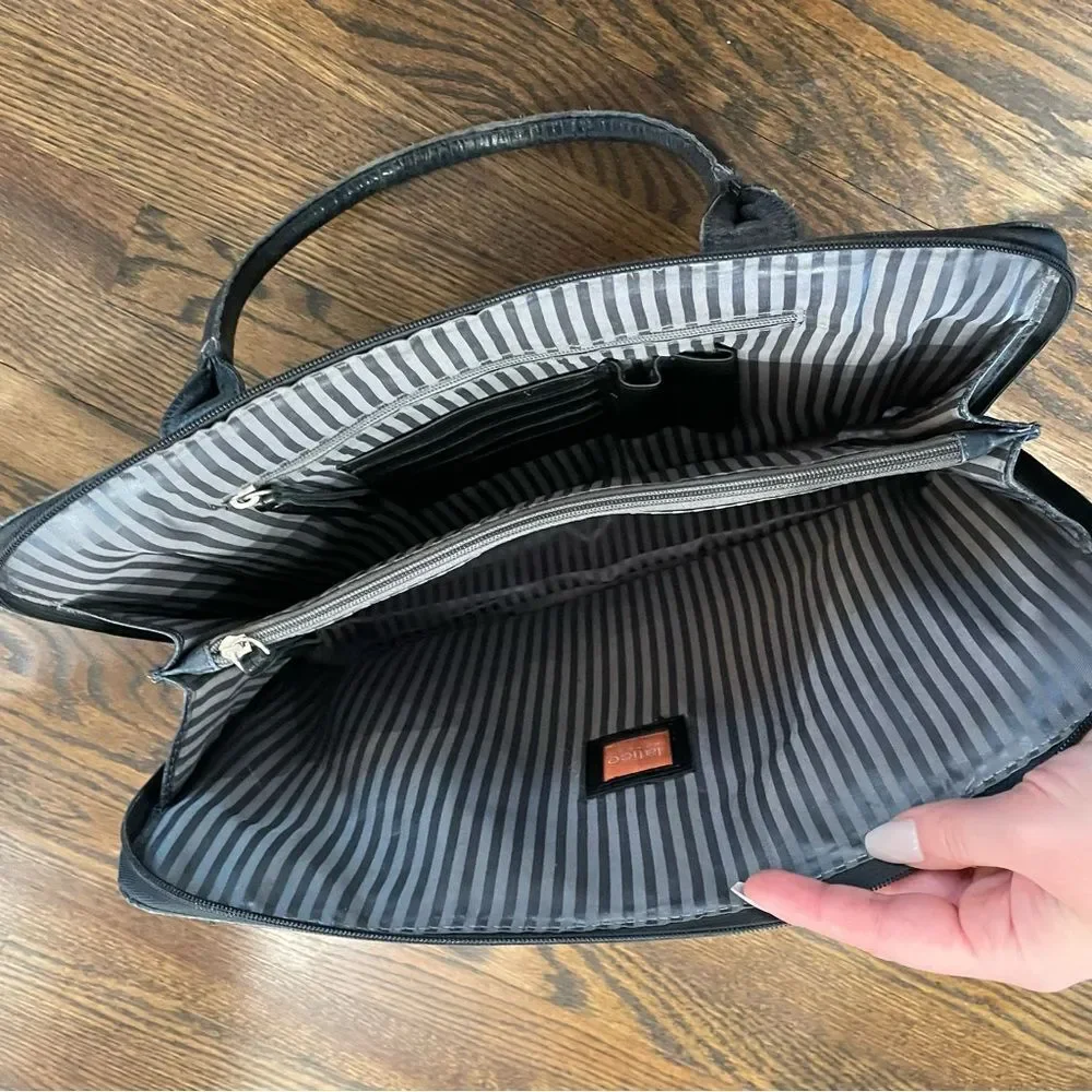 LATICO Black Leather Laptop Bag Shoulder Bag Briefcase